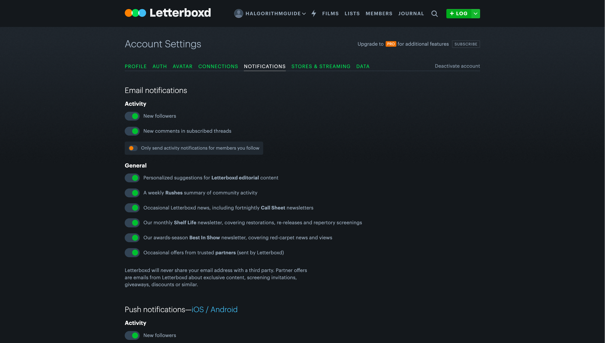 Setting Up Your Letterboxd Profile