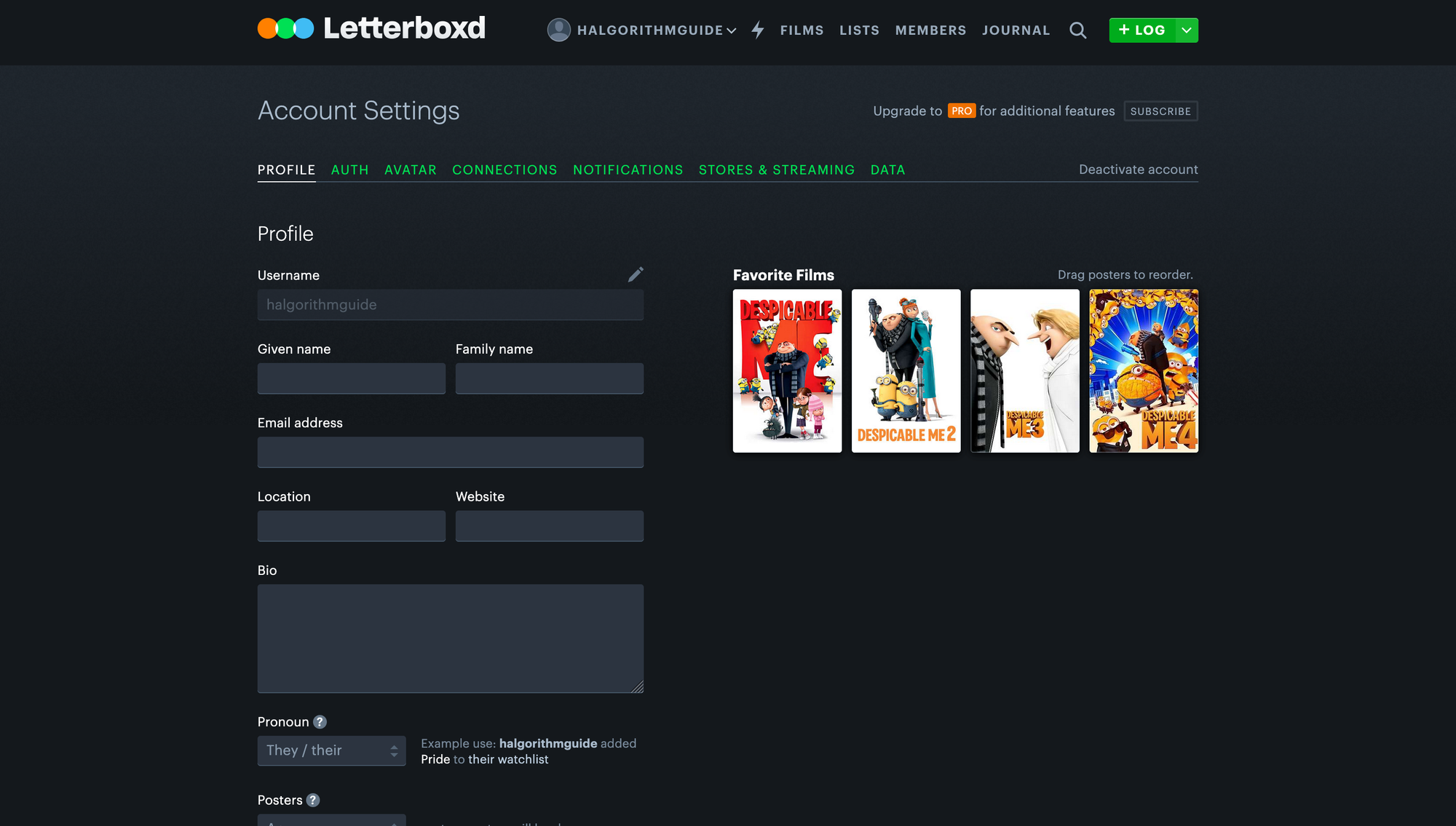 Setting Up Your Letterboxd Profile