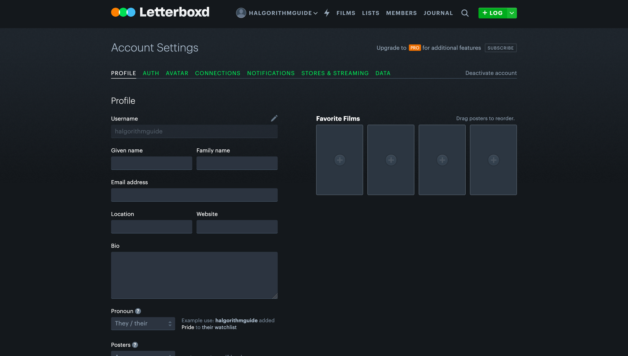 Setting Up Your Letterboxd Profile