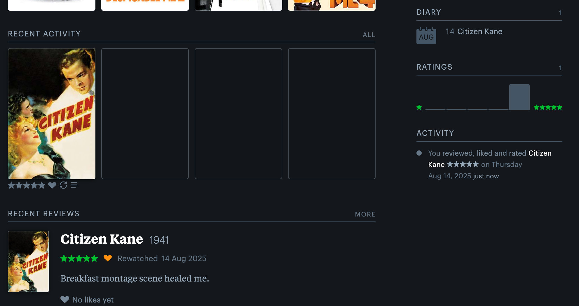Logging a Film on Letterboxd